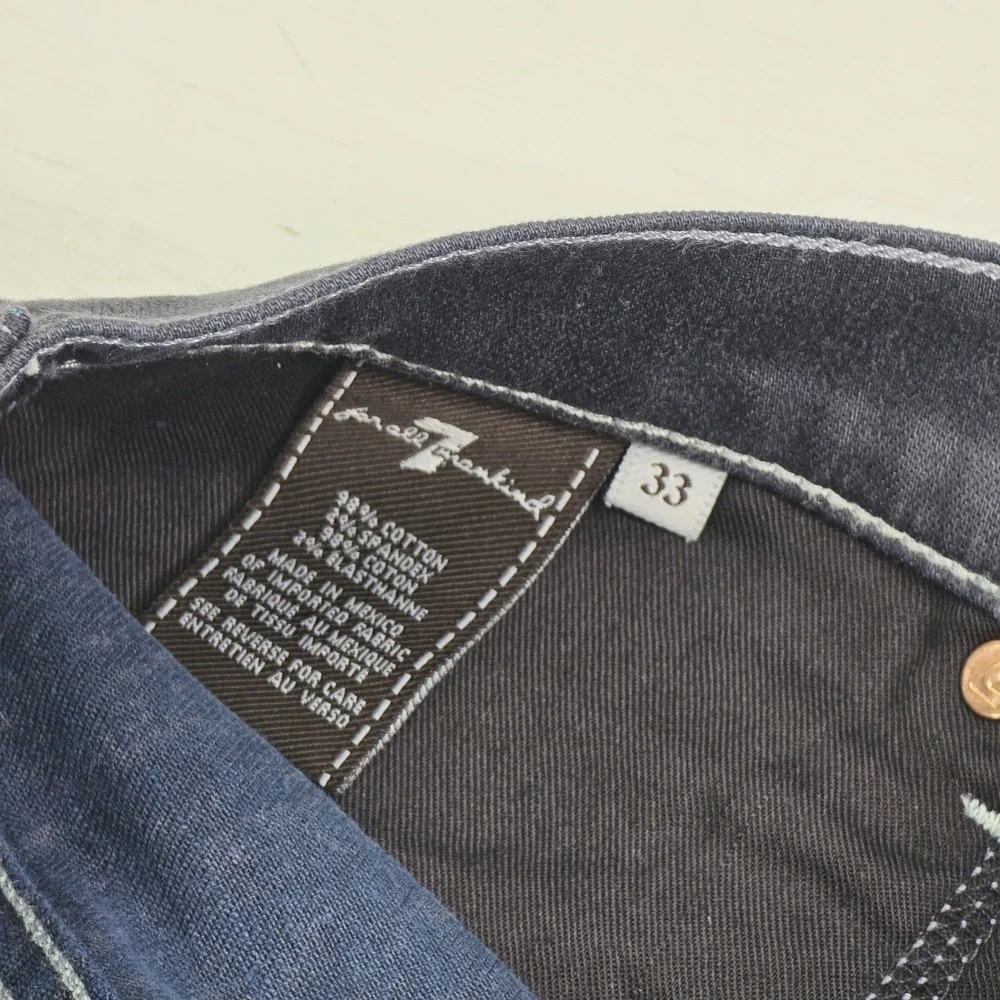 7 For All Mankind Bootcut Denim Jeans Men's Size 33 Blue Portland Dark Wash NWT